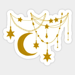 Moon and Stars Necklace Sticker